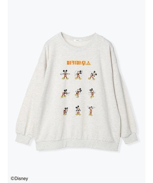 【SALE／50%OFF】Ludic Park 【DISNEY/ディズニー/ミッキーマウス】運動をする「ミッキーマウス」デザイン裏毛スウェットプルオーバー ルディックパーク トップス カットソー・Tシャツ グレー パープルのサムネイル