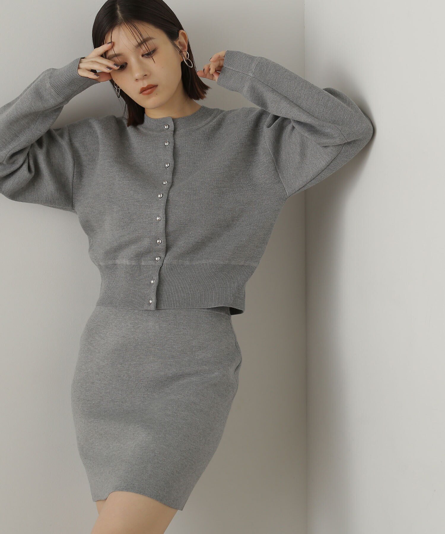 【SALE/50%OFF】NATURAL BEAUTY BASIC メタルボタンカーデ&ミニスカートセット ナチュラルビューティベーシック スカート その他のス...