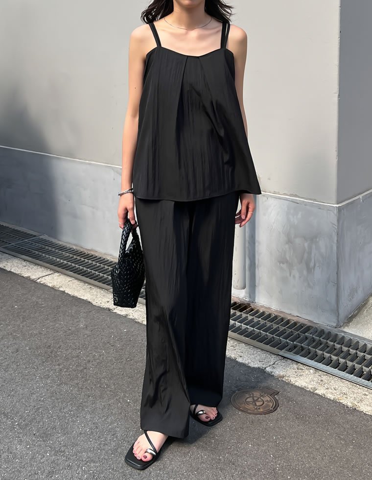 Re:EDIT 撥水加工キャミ*パンツセットアップ リエディ オールインワン・オーバーオール オールインワン..