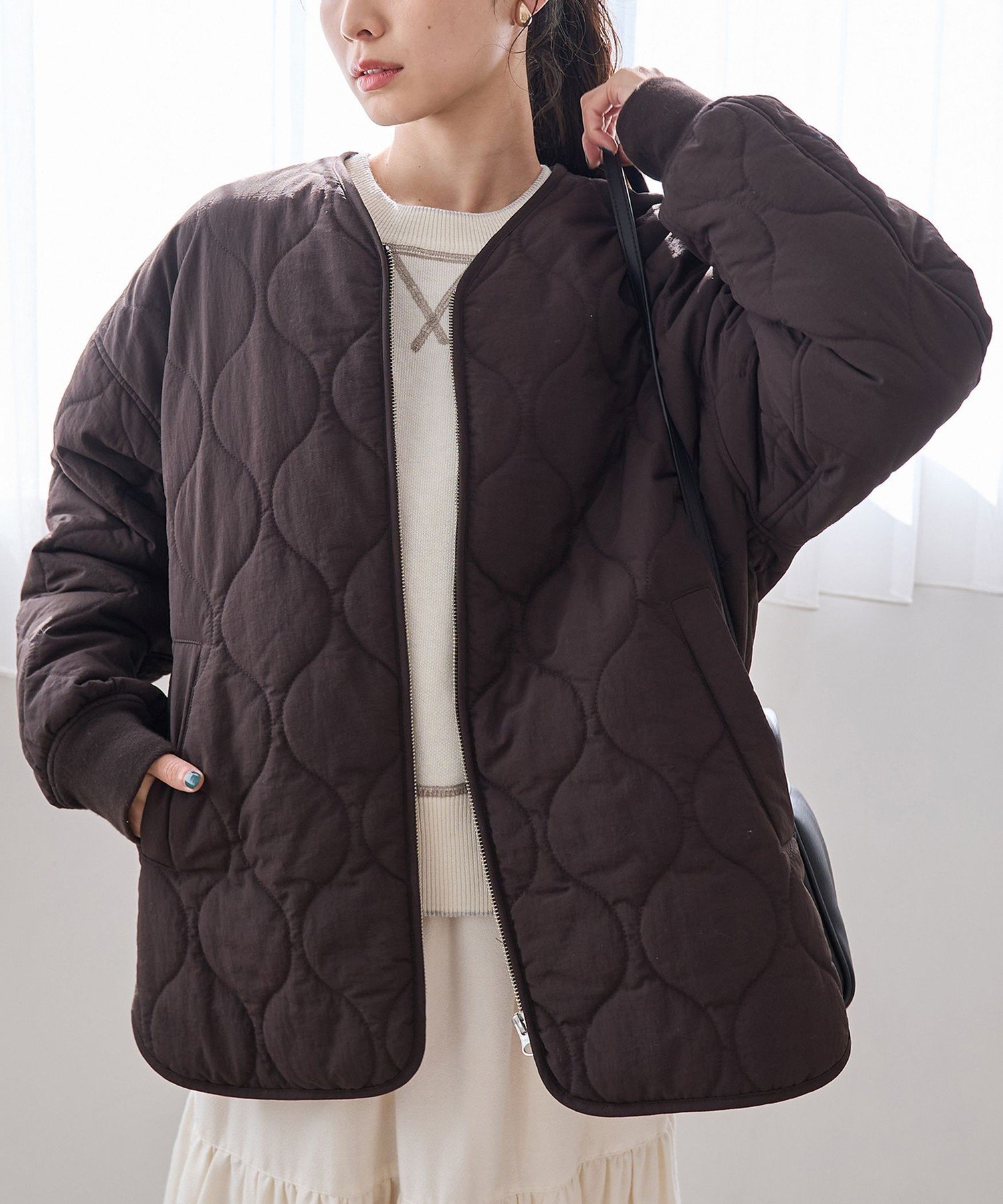 【SALE／15%OFF】coen 撥水キルトブルゾン コーエン ジャケット・アウター その他のジャケット・アウター ホワイト ブラック グリーン ..