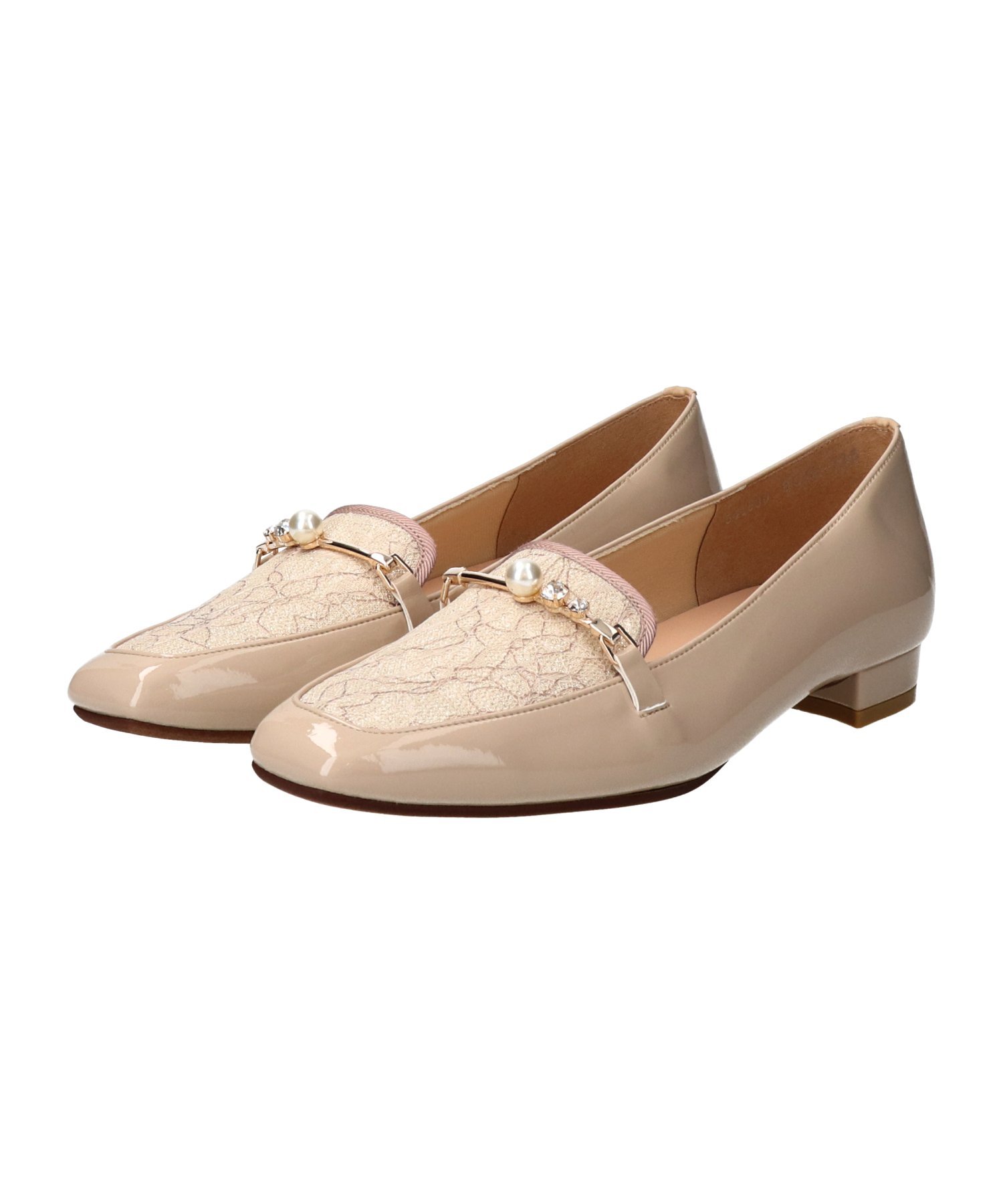 【SALE／15%OFF】Bridget Birkin 【Bridget Birkin】レース生地コンビパールビットローファー ブリジットバーキン シューズ・靴 ローファー ブルー ベージュ【送料無料】