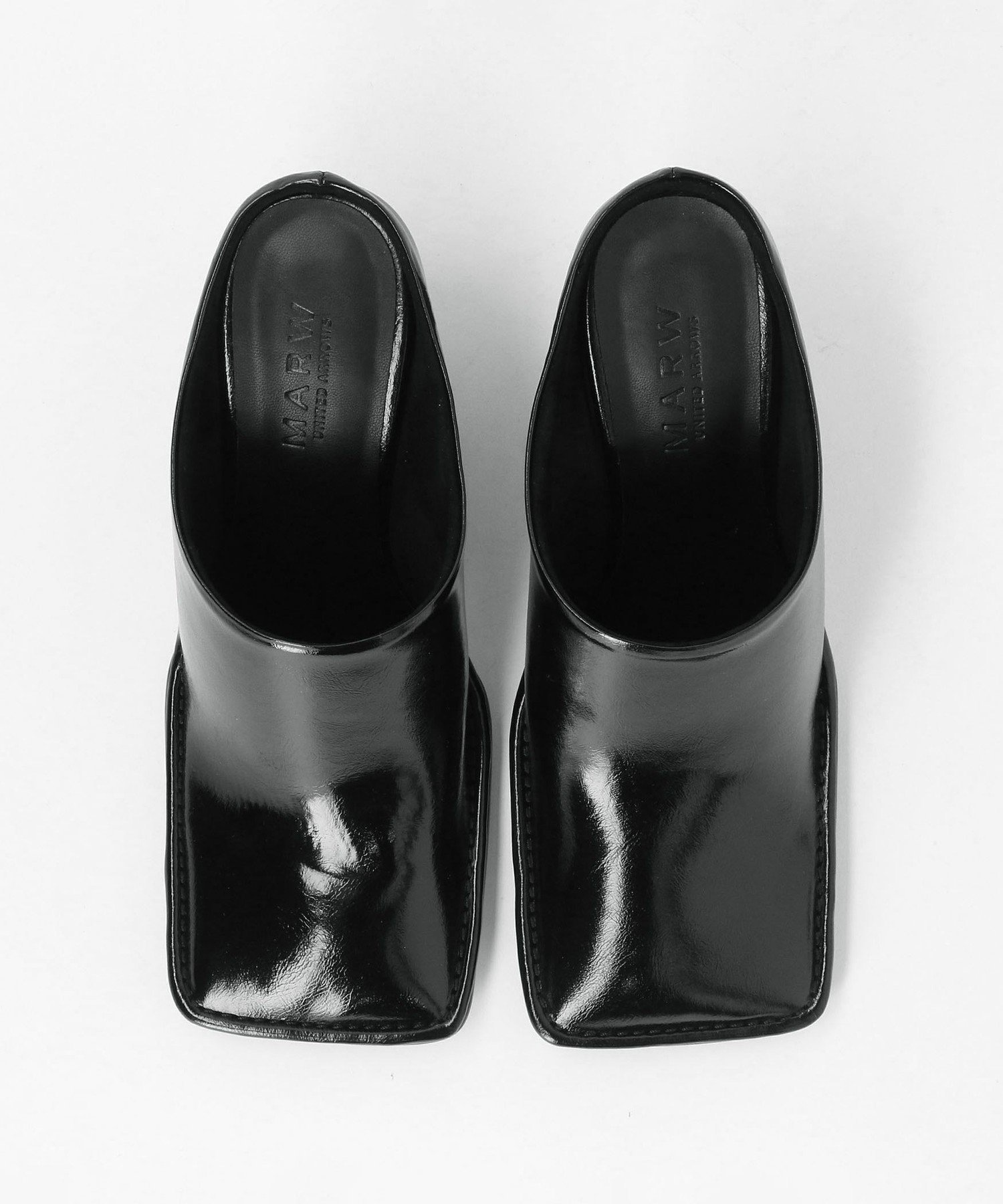 ＜MARW UNITED ARROWS+ODETTE E ODILE＞スクエア ウェッジ ミュール ビューティー＆ユース ユナイテッドアローズ シューズ・靴 ミュール ブラック