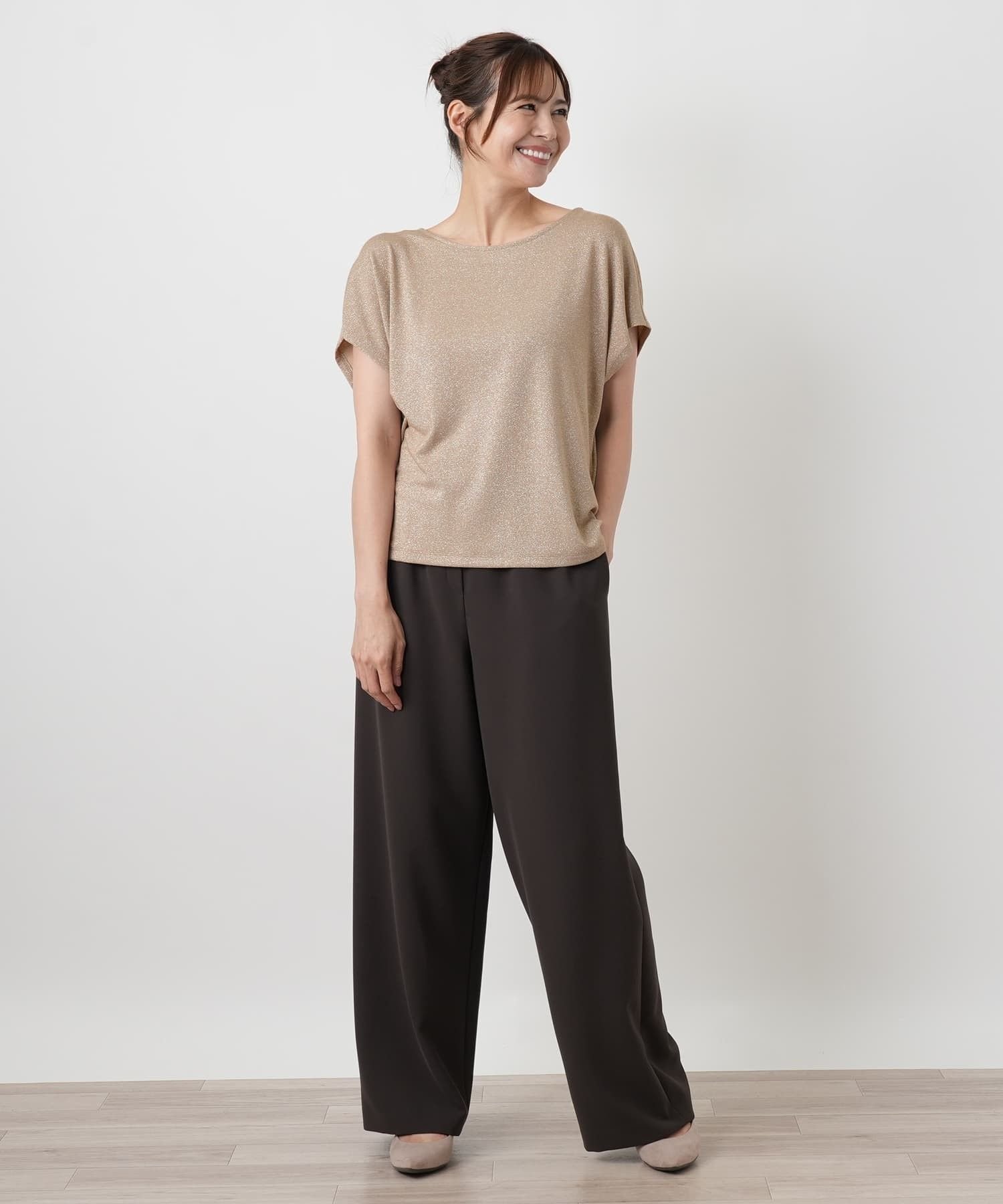 Leilian PLUS HOUSE カットソー【ROCHAS Premiere】 レリアン プラスハウス トップス カットソー・Tシャツ ブラウン