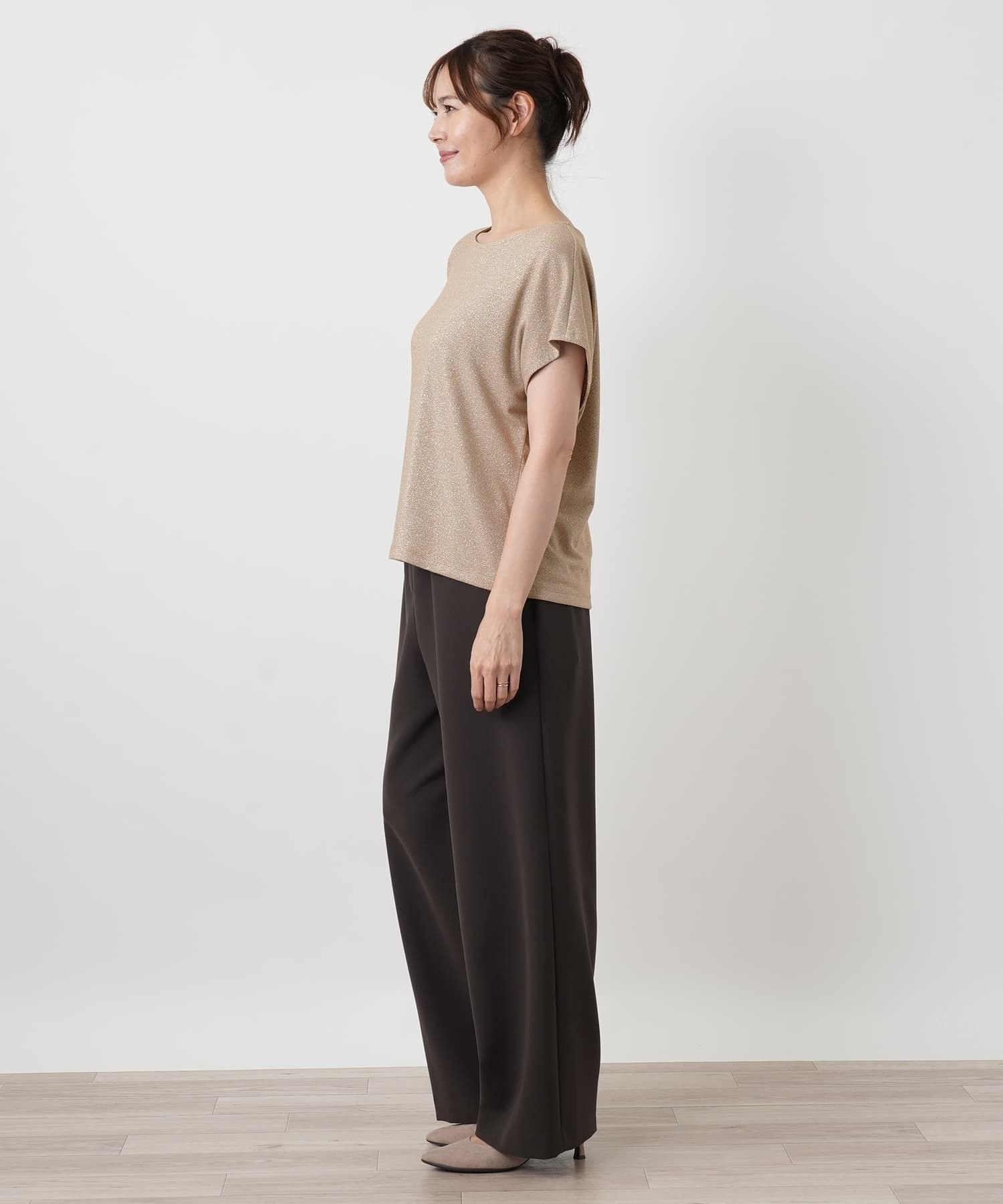 Leilian PLUS HOUSE カットソー【ROCHAS Premiere】 レリアン プラスハウス トップス カットソー・Tシャツ ブラウン