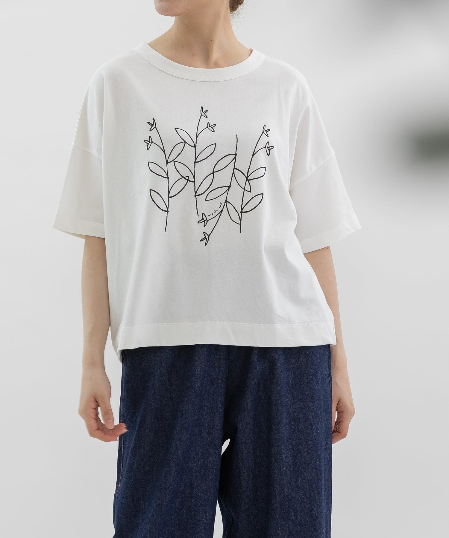 nop de nod USコットンkukkaプリントTシャツ プードゥードゥー トップス カットソー・Tシャツ ホワイト ブラック シルバー グレー