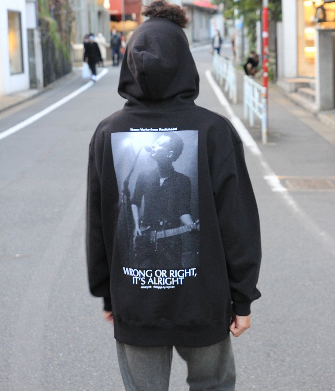 【SALE／60 OFF】bonjour records 【bonjour records】トム ヨークHOODIE ボンジュールレコード トップス パーカー フーディー ブラック ホワイト【送料無料】