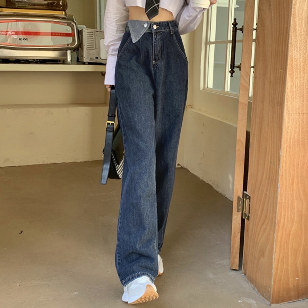 【SALE／60%OFF】miniministore デニム ワイドパンツ ハイウエスト 韓国 ミニミニストア パンツ ジーンズ・デニムパンツ ブルーのサムネイル