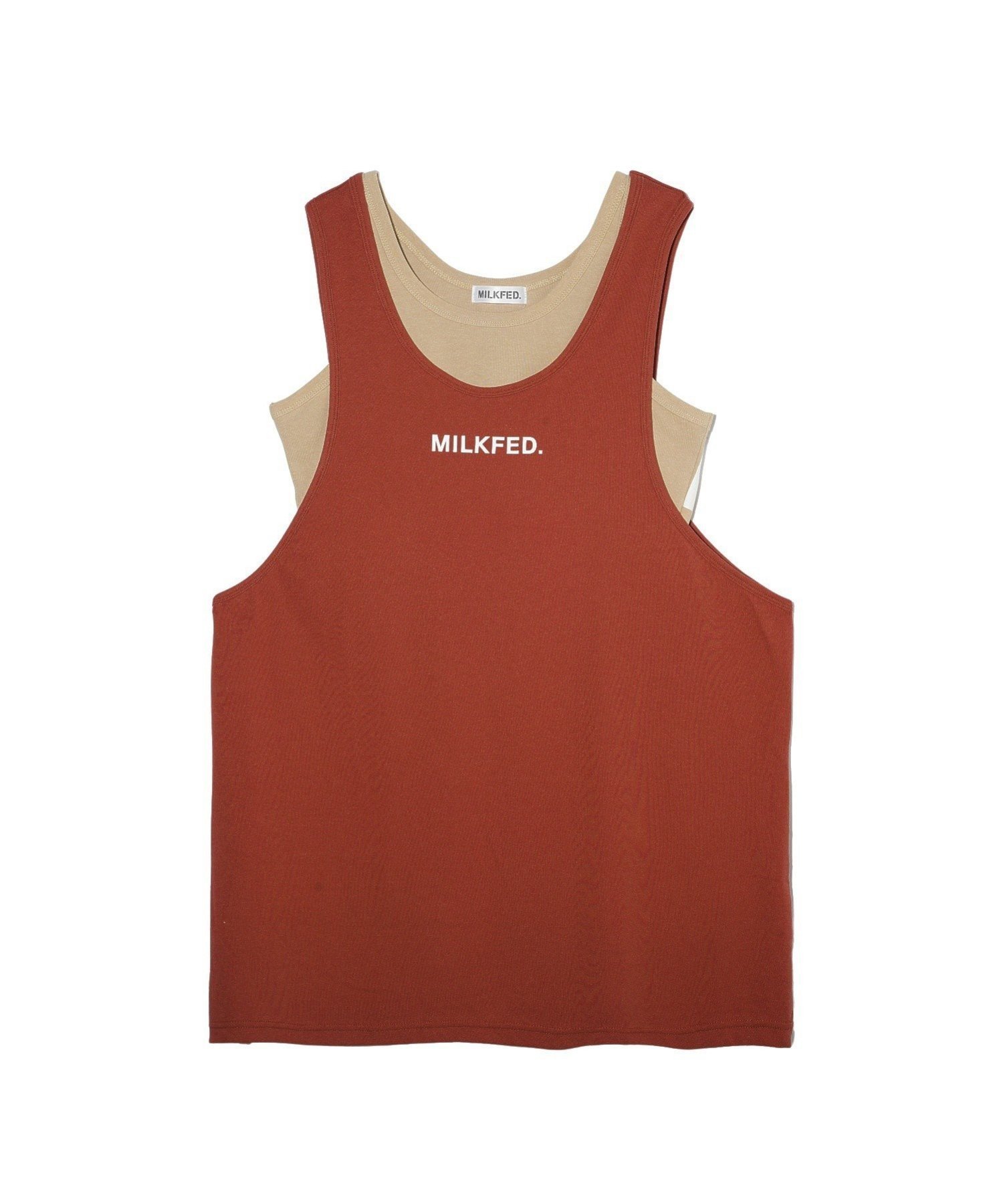 MILKFED. LAYERED LOGO TANK TOP MILKFED. ミルクフェド トップス ノースリーブ・タンクトップ ネイビ..