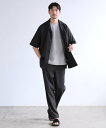 SPU 【セットアップ 2点セット】接触冷感テックリネンノーカラー半袖カーデorオープンカラー半袖シャツ/&テーパードパンツセットアップ カジュアル トップス カーディガン ベージュ グレー ブラック ネイビー【送料無料】