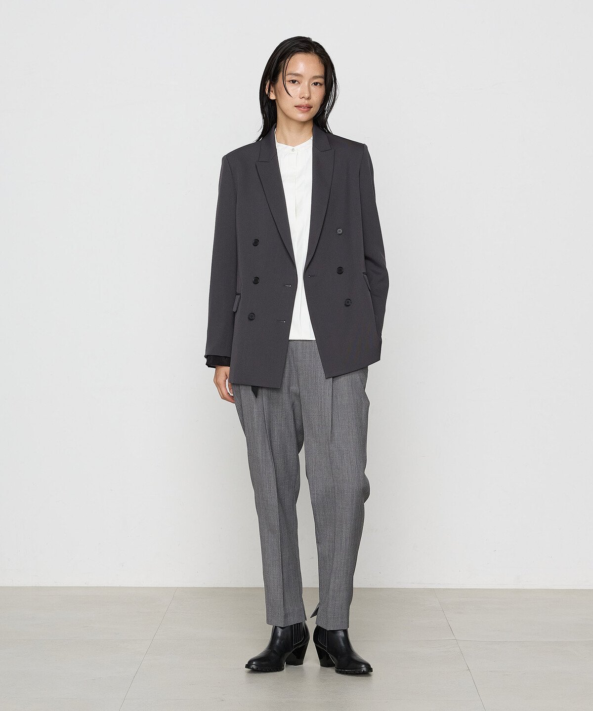 【SALE／50%OFF】COMME CA S-SIZE [ Sサイズ ] ツイステッドドビーカルゼ ジャケット コムサ ジャケット・アウター その他のジャケット・アウター ブラウン グレー【送料無料】
