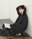 Aphlotus ハンド編みライク アウトリンキング ラグランスリーブ クルーネックニット アプロタス トップス ニット グレー ブラック【送料無料】