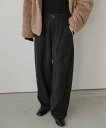 La-gemme ハイウエスト ワイドカーブパンツ ラジュール パンツ その他のパンツ ブラック グレー ベージュ ブラウン【送料無料】