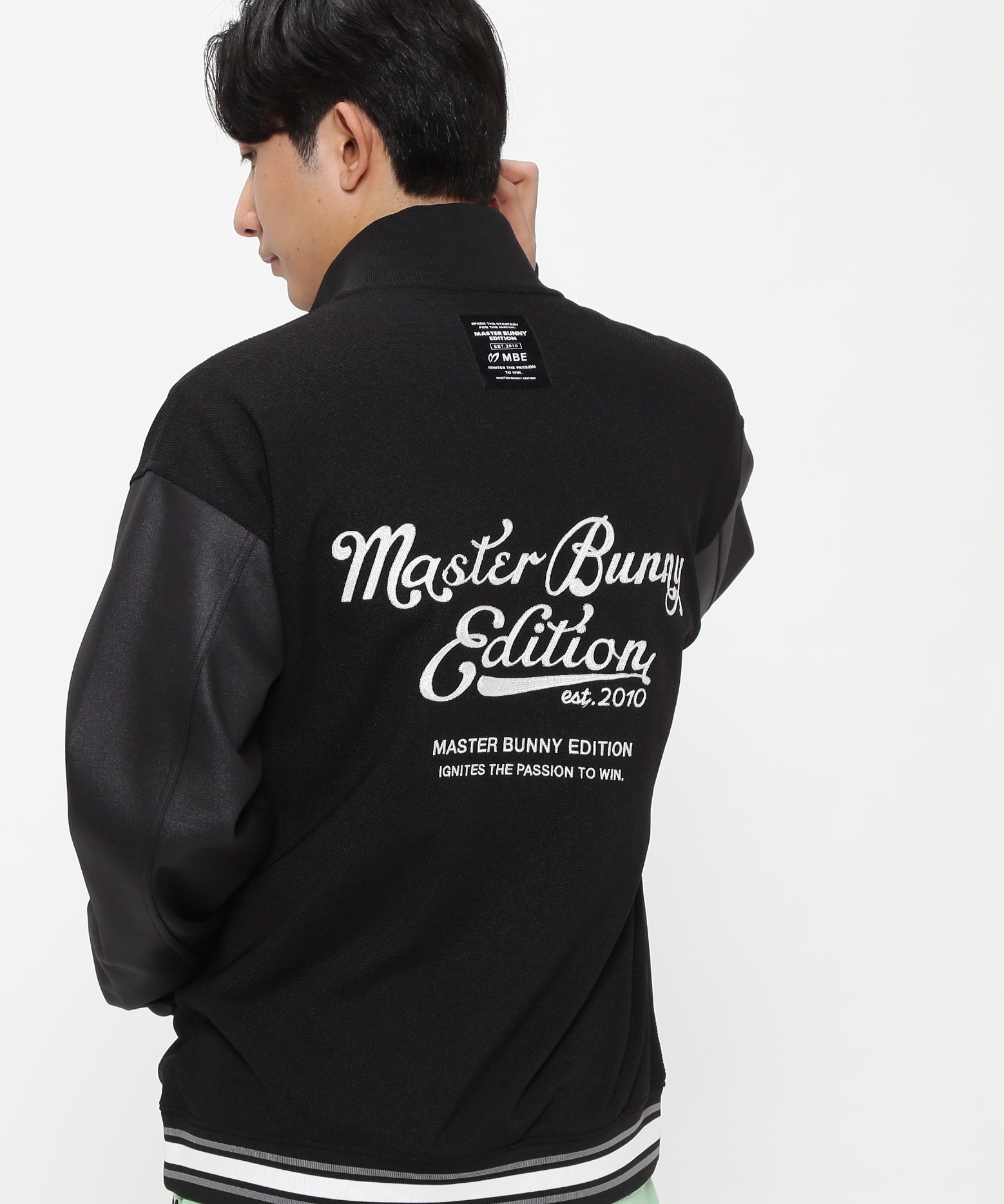 MASTER BUNNY EDITION ミコルトーンリンクスビッグカノコ*レザー調エンボスダンボールブルゾン マスターバニーエディション ジャケット・アウター ブルゾン・ジャンパー ホワイト ブラック【送料無料】
