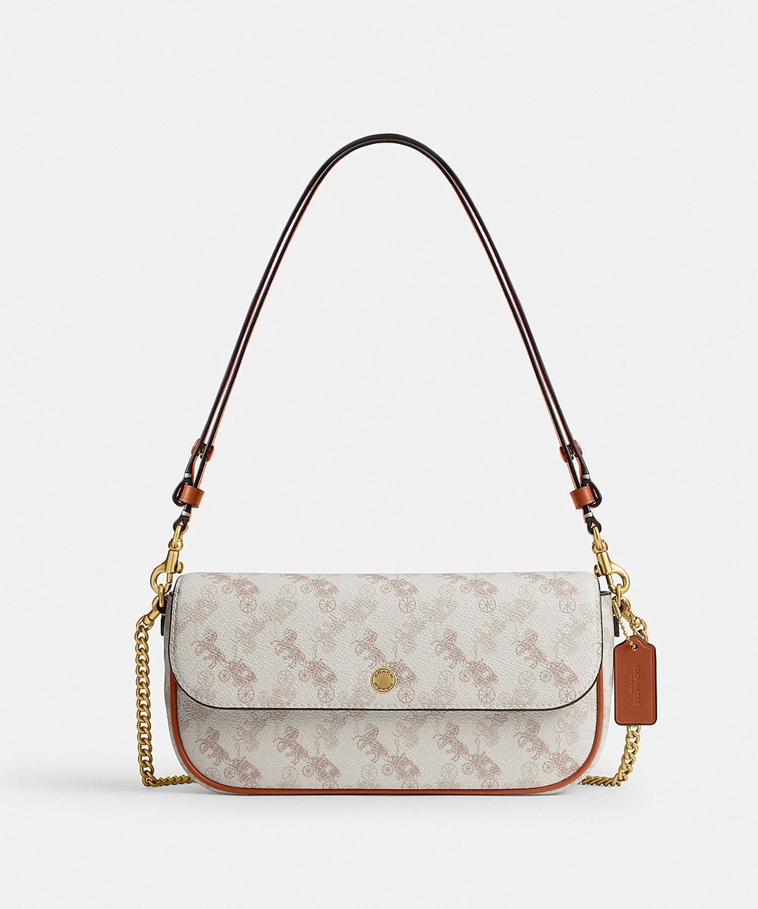 COACH 【公式】ブルック フラップ チェーン バッグ・ホース アンド キャリッジ プリント コーチ バッグ ショルダーバッグ ホワイト【送料無料】