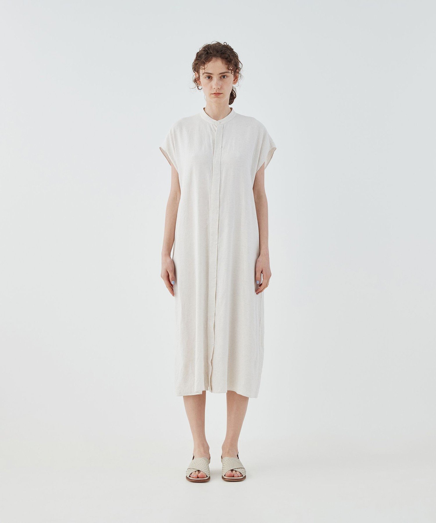 GALERIE VIE ホームステッドクロス スタンドカラーシャツワンピース トゥモローランド ワンピース・ドレス シャツワンピース ベージュ【送料無料】