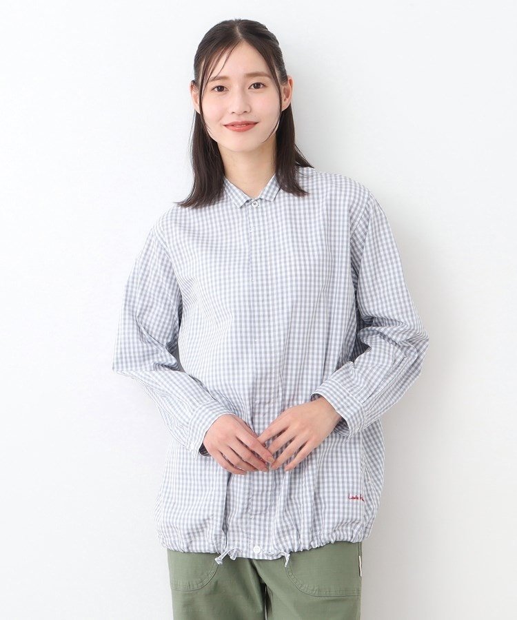 LAURA ASHLEY HOME 【日本製/ワンマイルウエア】100番双糸使用 コットンオーバーシャツ ローラ アシュレイ トップス シャツ・ブラウス ブルー グレー
