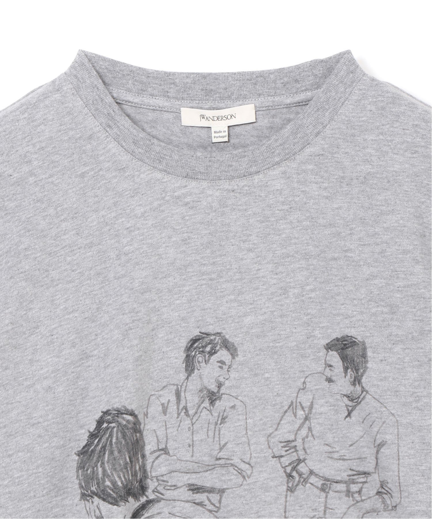 【SALE／50%OFF】JW ANDERSON CAFE SCENE PRINTED T-SHIRT ジェイ ダブリュー アンダーソン トップス カットソー・Tシャツ グレー【送料無料】