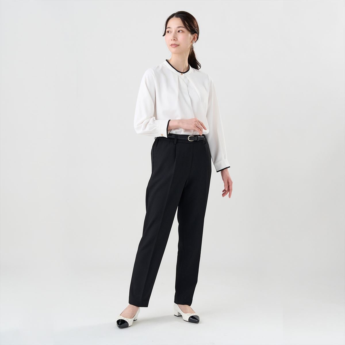 テーパード パンツ セットアップ可能 レディース BL10J500DH00X00-49 トーキョーシャツ パンツ スラックス・ドレスパンツ ブラック