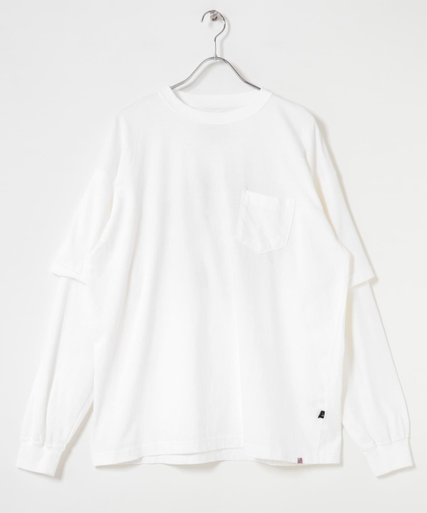 【SALE／40%OFF】Sonny Label MAGIC NUMBER US COTTON W SLEEVE T-SHIRTS サニーレーベル トップス カットソー・Tシャツ ブラック ホワイト【送料無料】