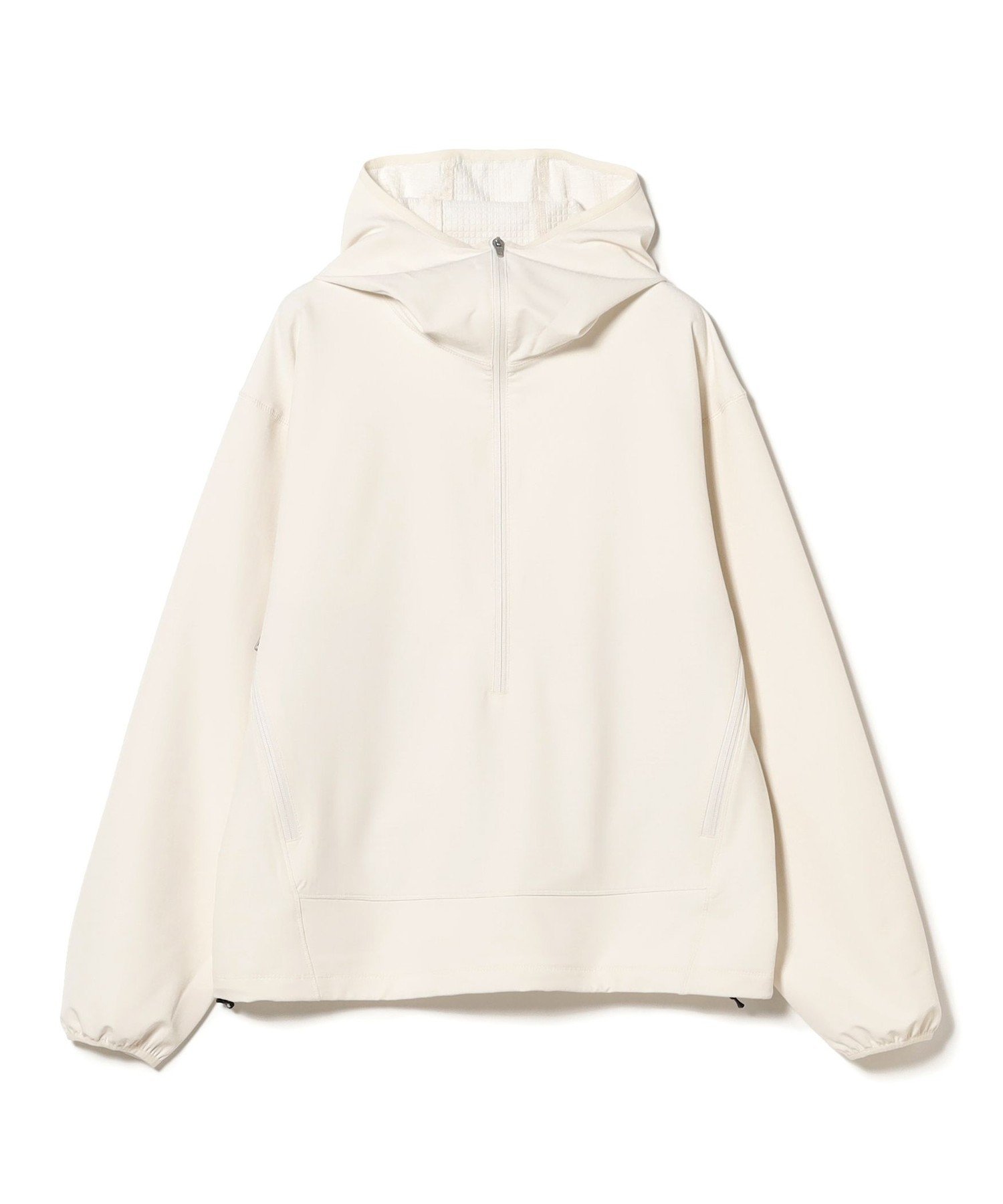 【SALE／60%OFF】BEAMS 撥水 レイズド ハーフジップ フーディ ビームス アウトレット トップス パーカー・フーディー ブラック【送料無料】