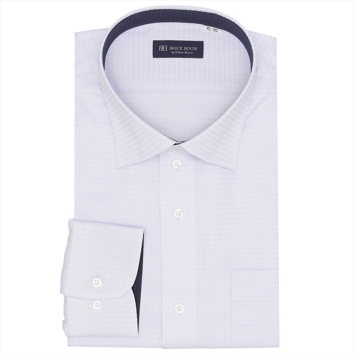 【SALE／29%OFF】BRICK HOUSE by Tokyo Shirts 【大きいサイズ】 ワイド 長袖 形態安定 ワイシャツ BM01J501AB13W1A-10 トーキョーシャツ スーツ・フォーマル Yシャツ・カッターシャツ ブルー