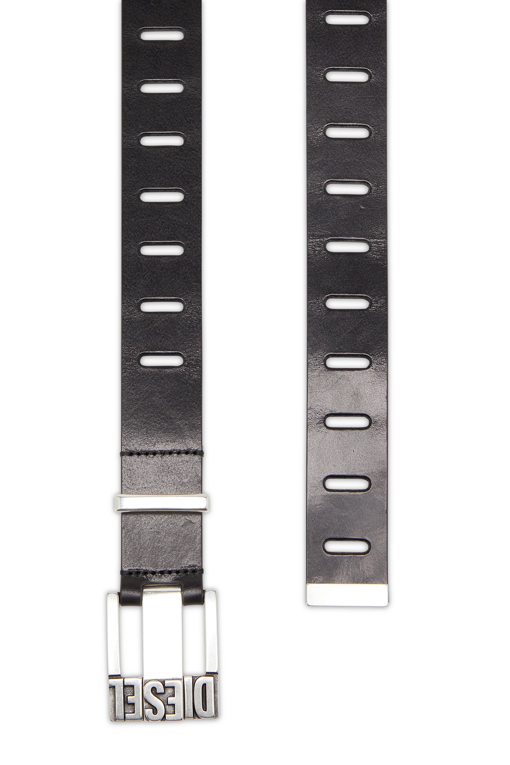 メンズ レザーベルト B-SHIFT METAL LOOP ディーゼル ファッション雑貨 ベルト ブラック