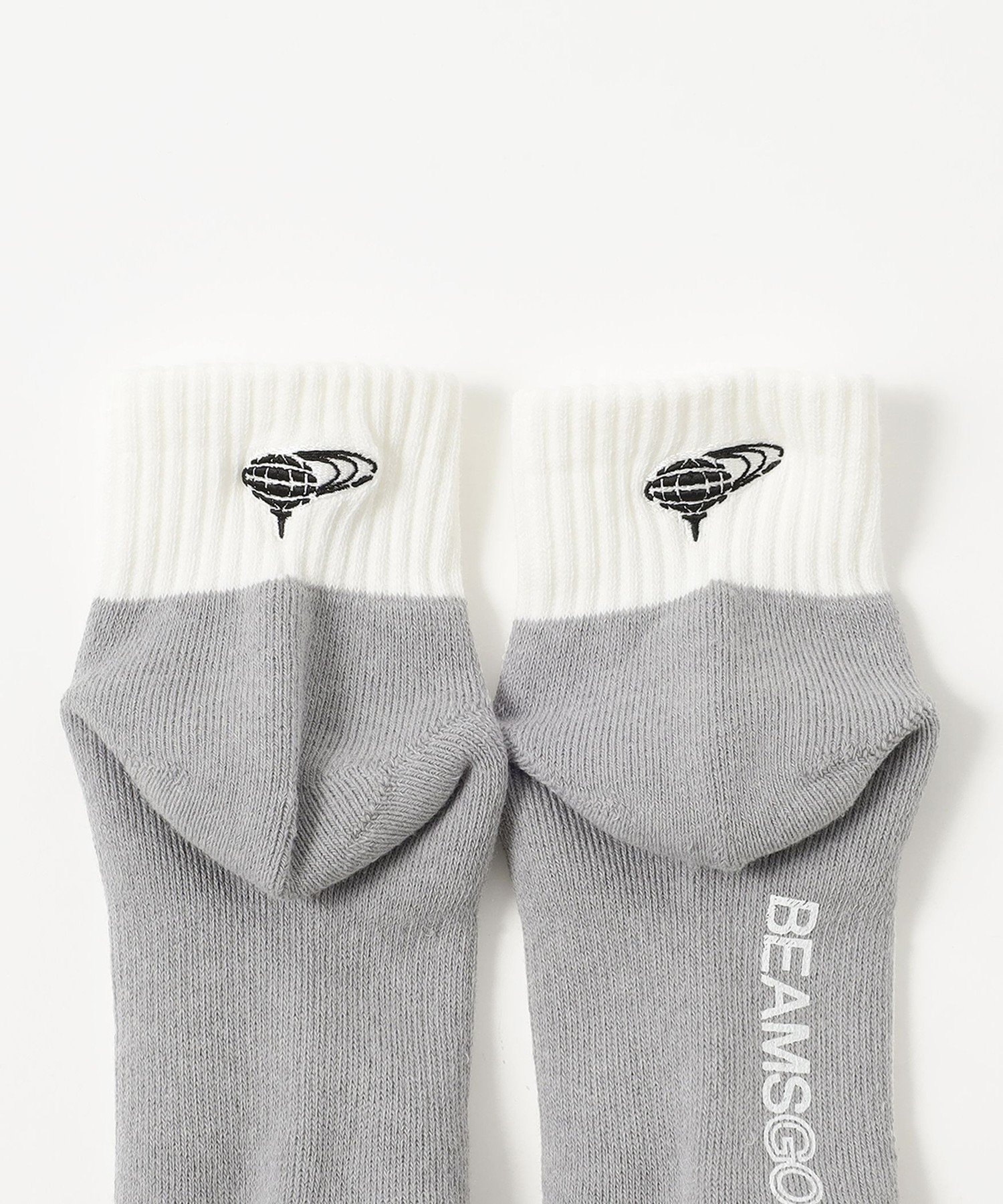 BEAMS GOLF ＜WOMEN＞バックロゴ ロークルーソックス ビームス ゴルフ 靴下・レッグウェア 靴下 ホワイト