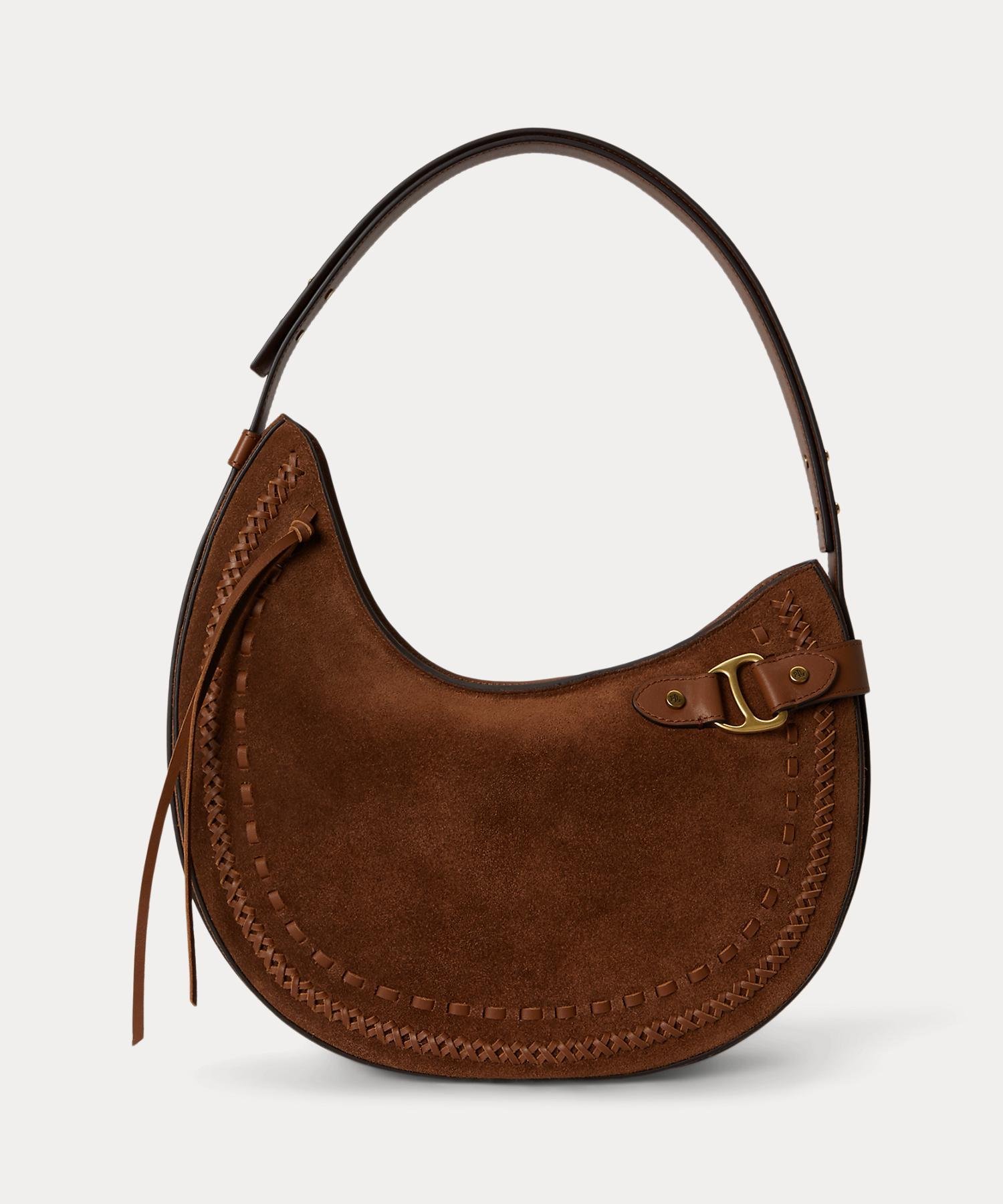 LAUREN RALPH LAUREN ウィップステッチド ラージ Tasha ショルダー バッグ ラルフローレン バッグ ショルダーバッグ ブラウン【送料無料】