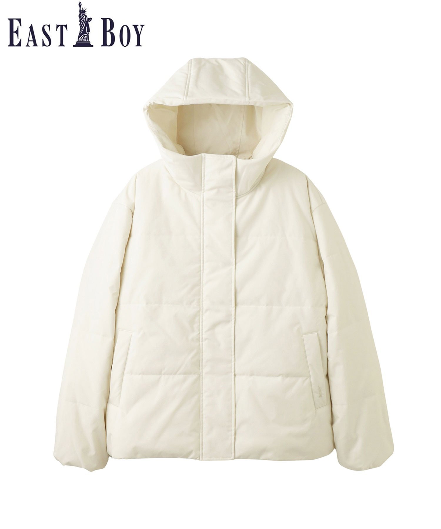 EASTBOY School ブルゾン 中綿 ショート丈 フード 制服 スクールブルゾン 中学生 高校生 イーストボーイ ジャケット・アウター ブルゾン・ジャンパー ブラック ホワイト【送料無料】