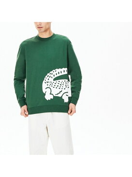 【SALE/50%OFF】LACOSTE オーバーサイズロゴプリントクルーネックスウェット ラコステ カットソー スウェット グリーン ネイビー【送料無料】