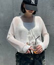 WEGO LADY'S スパンコールメッシュニットカーデ ウィゴー トップス ニット ブラック ホワイト(4)