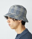 【SALE/40%OFF】SHIPS MEN GRILLO: チェック バケット ハット シップス 帽子 ハット ベージュ ブルー【送料無料】(4)
