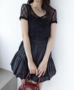 【SALE/31%OFF】clear キャミ&半袖カーディガンセットレーストップス クリア トップス カーディガン ブラック