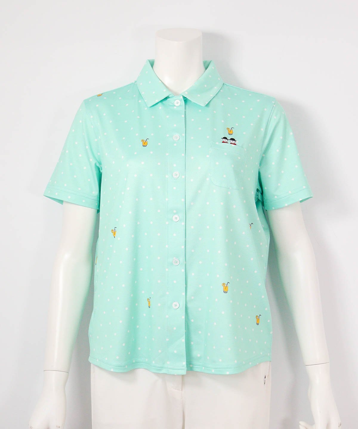 Picone Club 【ピッコーネクラブ公式】ドリンクドット柄UV速乾シャツ ピッコーネクラブ トップス シャツ・ブラウス ネイビー ピンク ホワイト【送料無料】