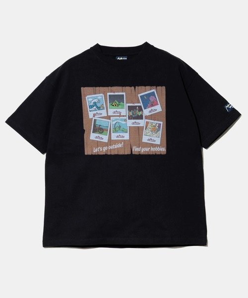 Mountain Mania Mountain Mania/マウンテンマニア オリジナル天竺 プリントTEE -Hobbies- (MENS) ゴースローキャラバン トップス カットソー・Tシャツ ブラック ブルー