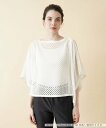 【SALE/50%OFF】Leilian 透かし編みニットプルオーバー レリアン トップス ニット ホワイト【送料無料】