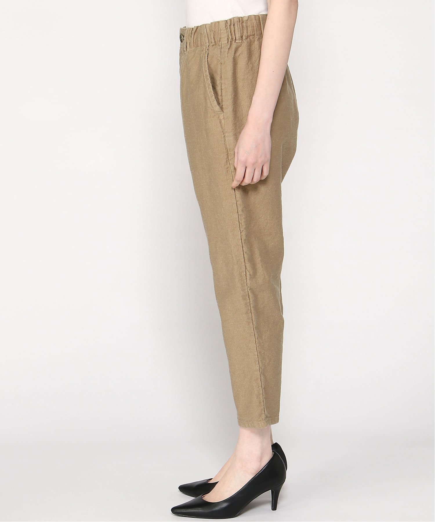 pas de calais pas de calais ベーシック コットン テーパード パンツ パドカレ パンツ その他のパンツ カーキグリーン ベージュ