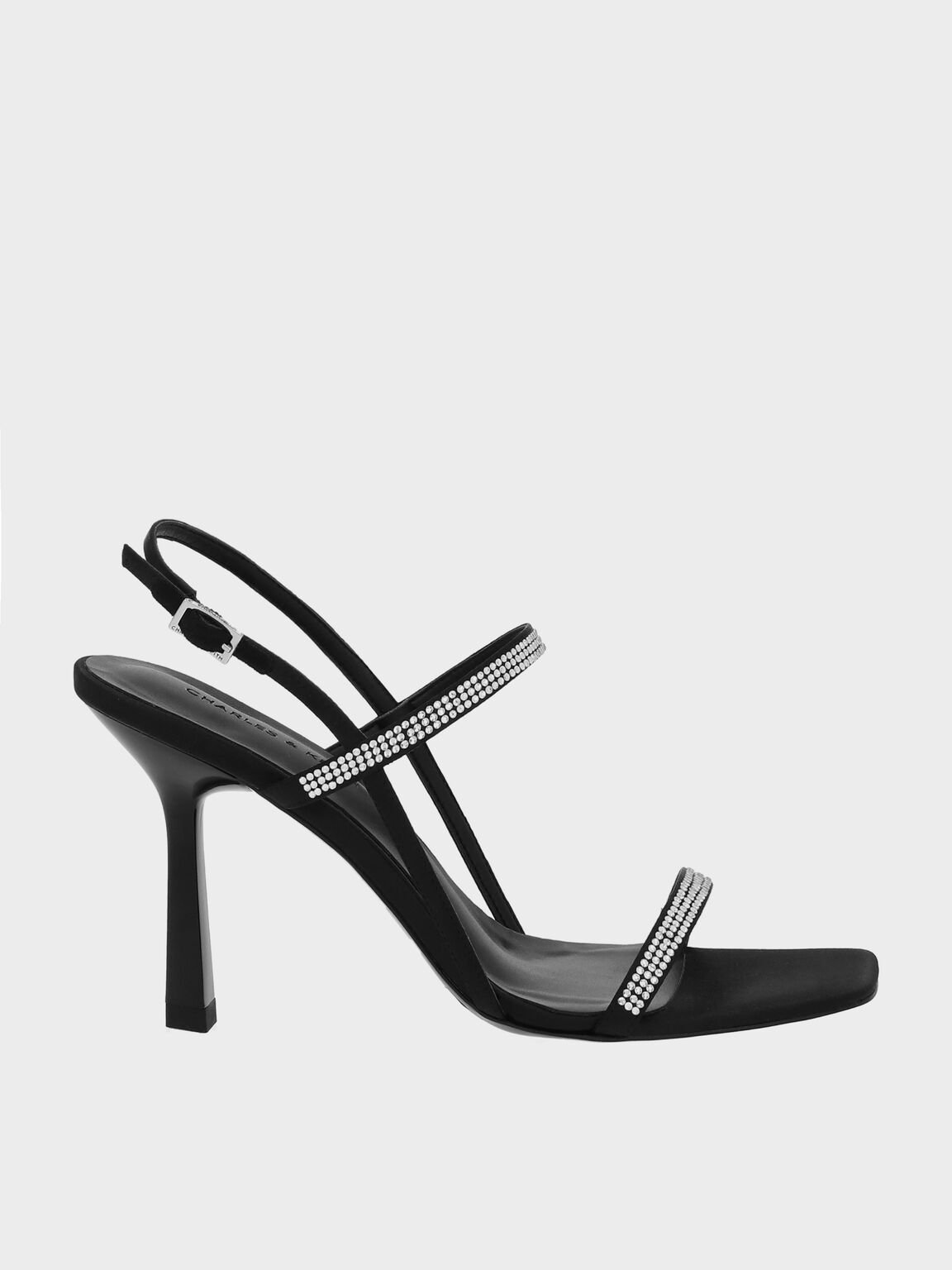 【SALE／40%OFF】CHARLES & KEITH Arona アロナ メタリッククリスタルエンベリシュッドスティレットヒールサンダル チャールズアンドキース シューズ・靴 サンダル シルバー【送料無料】