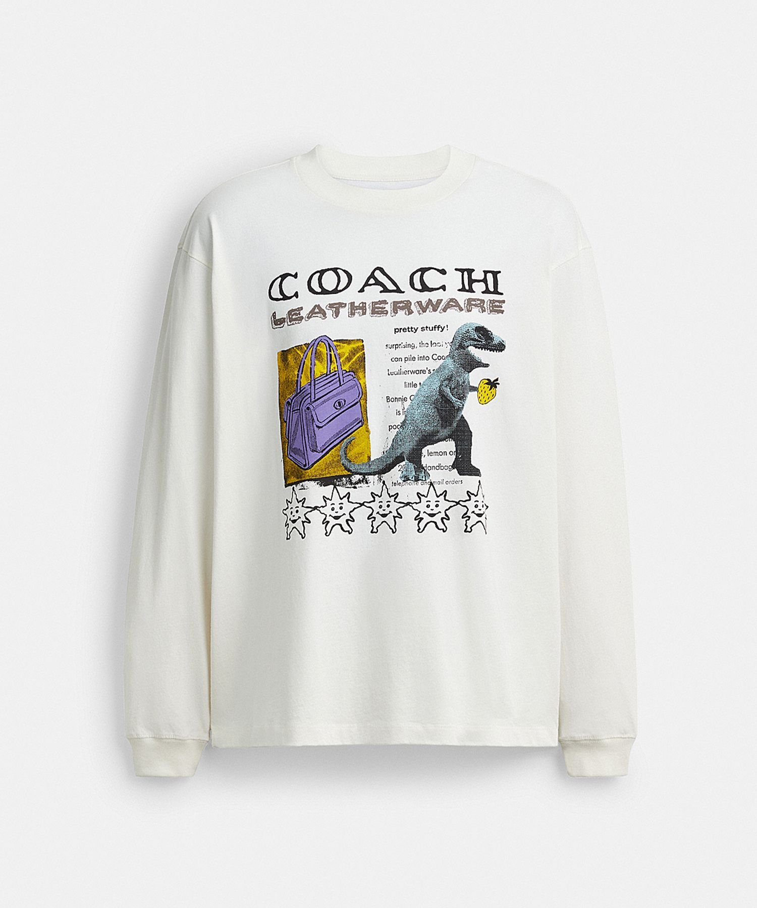 【SALE／20%OFF】COACH OUTLET 【公式】レザーウェア コラージュ リラックスド ロング スリーブ Tシャツ コーチ　アウトレット トップス その他のトップス ホワイト【送料無料】