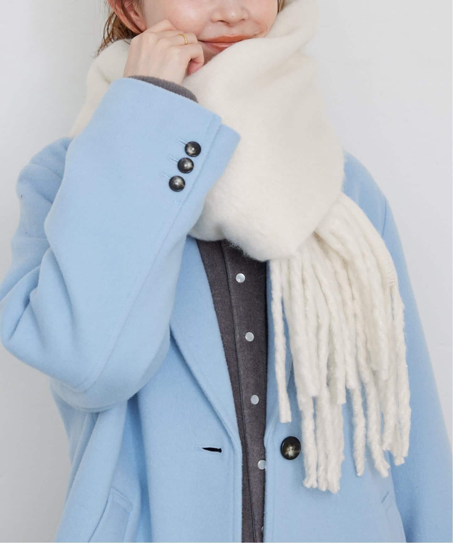 SLOBE IENA 《追加予約》SLOBE IENA エアリーカラーストール スローブ イエナ ファッション雑貨 マフラー・ストール・ネックウォーマー ホワイト カーキグリーン レッド ピンク【送料無料】のサムネイル