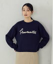 COMME CA ISM チェーンステッチ風 ロゴニット コムサイズム トップス ニット ホワイト ネイビー【送料無料】