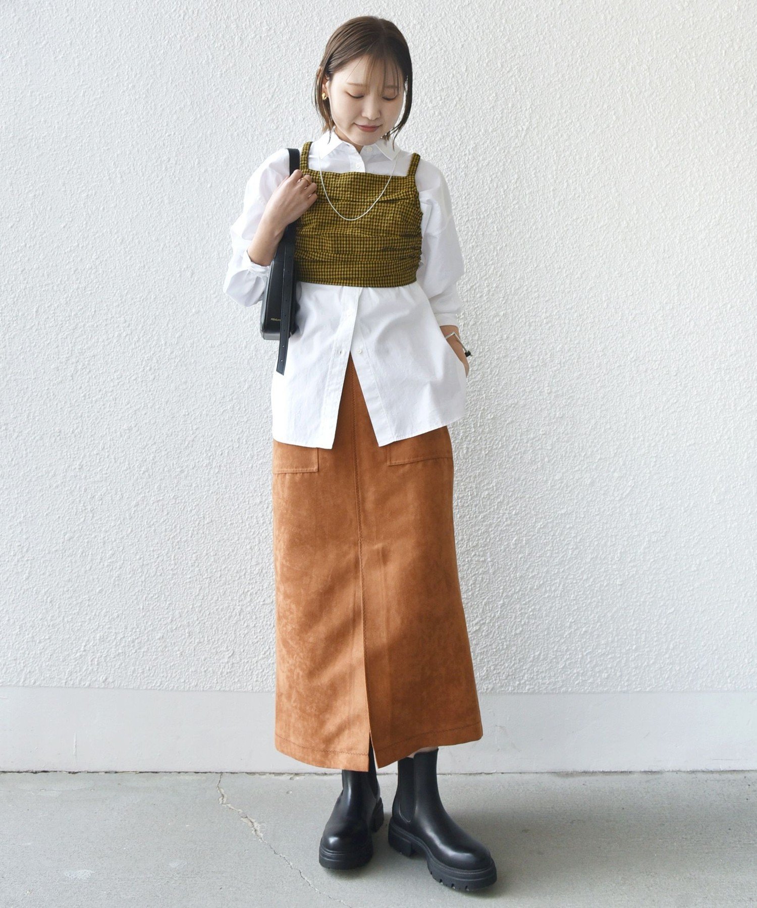 【SALE／50%OFF】SHIPS WOMEN ポリエステルスエード ポケット スカート シップス スカート その他のスカート ブラウン ネイビー【送料無料】