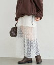 U by SPICK&SPAN 《予約》フラワーチュールシアースカート ユーバイスピックアンドスパン スカート その他のスカート ホワイト ブラック【送料無料】