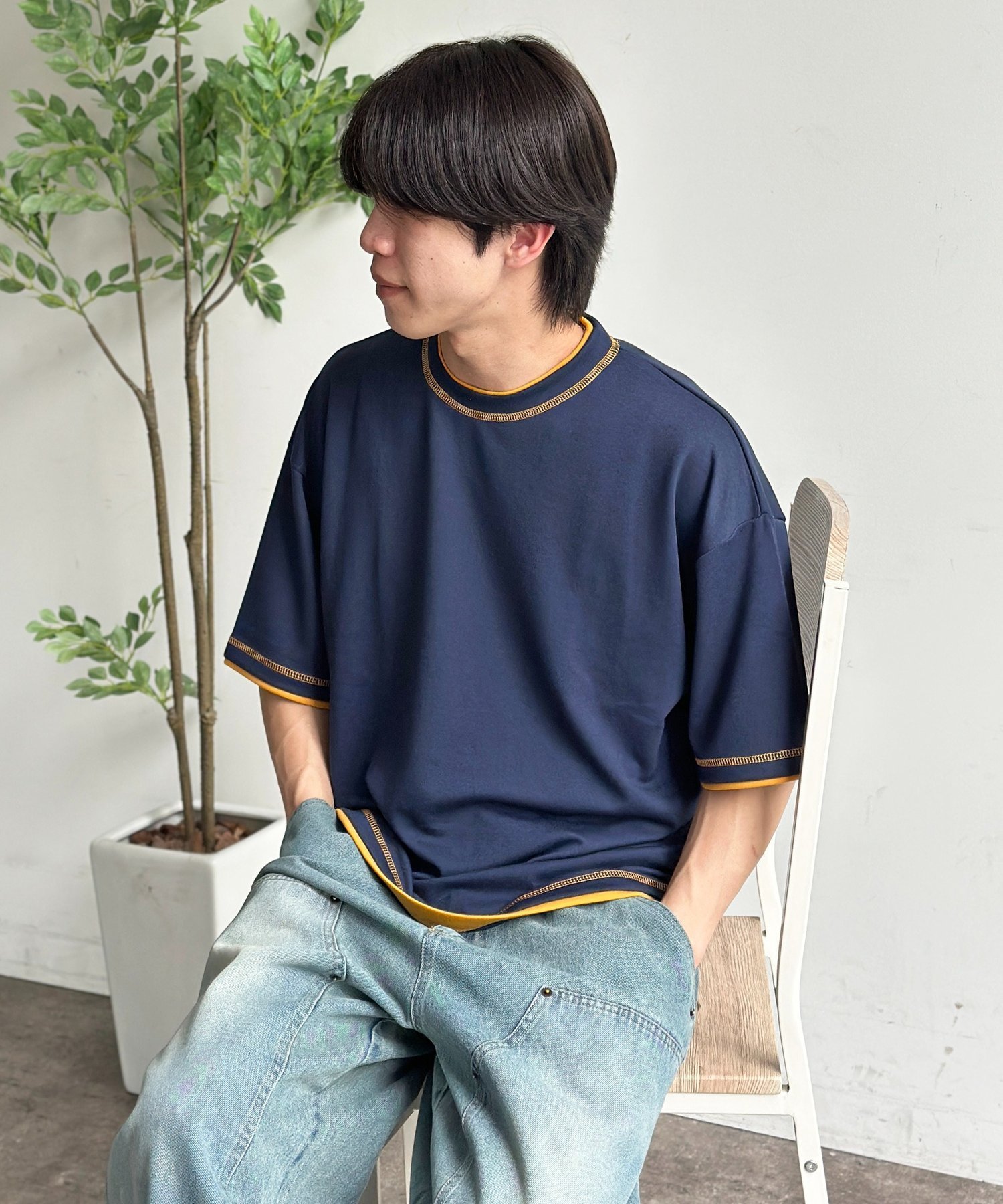 【SALE／16%OFF】CPCM ポンチフェイクレイヤードT シーピーシーエム トップス カットソー・Tシャツ ブラウン グレー ベージュ ホワイト ネイビー