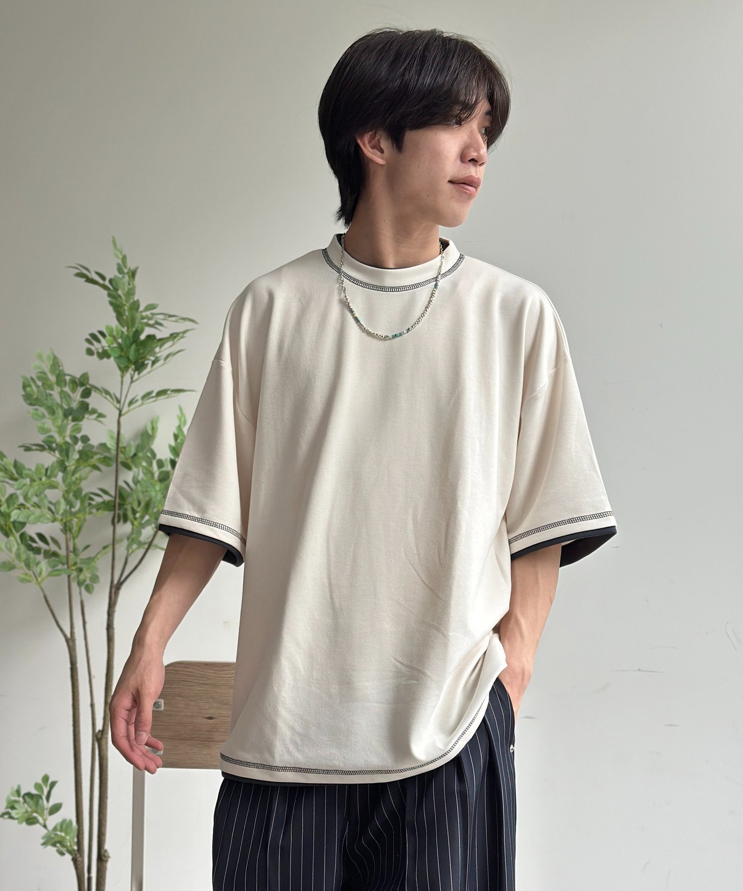 【SALE／16%OFF】CPCM ポンチフェイクレイヤードT シーピーシーエム トップス カットソー・Tシャツ ブラウン グレー ベージュ ホワイト ネイビー
