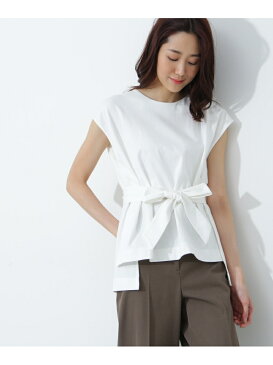 【SALE/50%OFF】NATURAL BEAUTY BASIC オーガニックコットンベルテッドカットソートップス ナチュラルビューティベーシック カットソー カットソーその他 グレー ホワイト ベージュ