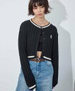 【SALE/46%OFF】PAGEBOY ミニケーブルロゴシシュウカーディガン ページボーイ トップス ニット ブルー ネイビー ブラウン イエロー ブラック ホワイト