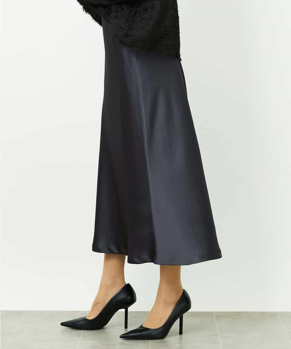 MICHEL KLEIN（小さいサイズ） [小さいサイズ][コージーボトム]ヴィンテージサテンスカート メゾンドゥサンク スカート その他のスカート