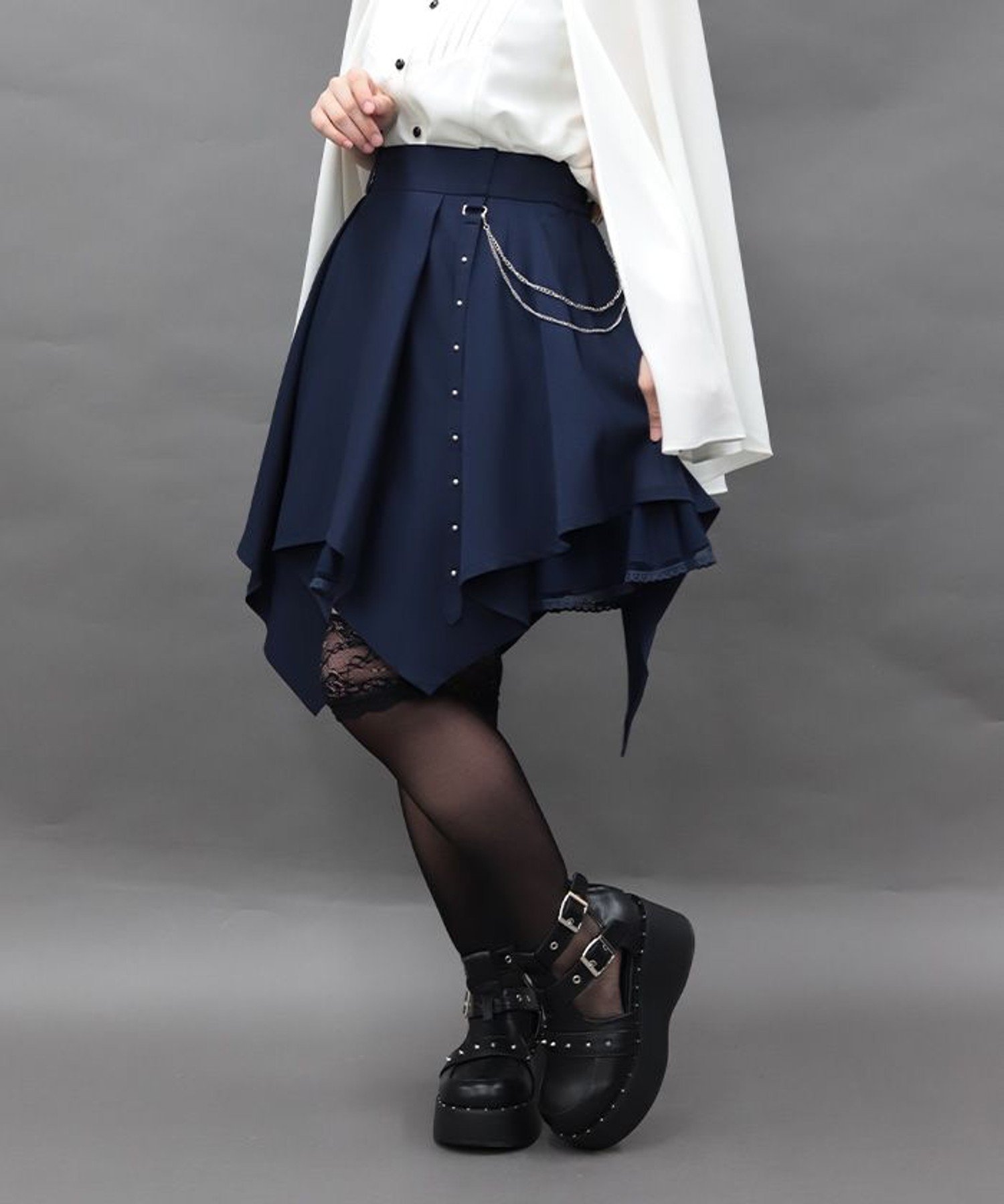 axes femme POETIQUE チェーン付イレヘムミニスカート アクシーズファム スカート その他のスカート【送料無料】
