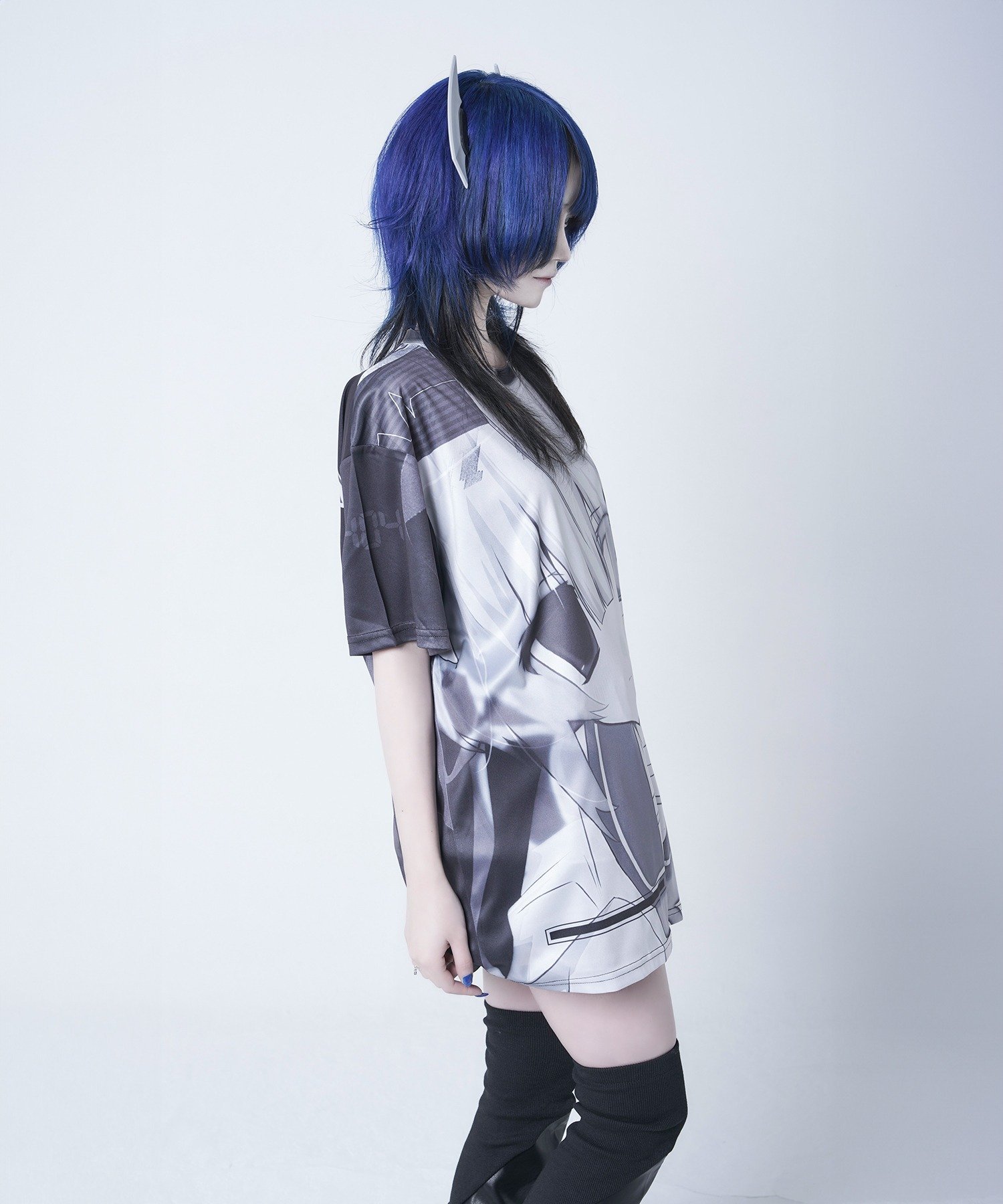 Re:CRYPT モノトーンガール グラフィックTシャツ チームストア トップス カットソー・Tシャツ ブラック